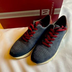 NEW, unworn! Bruno Magli blue suede sneakers